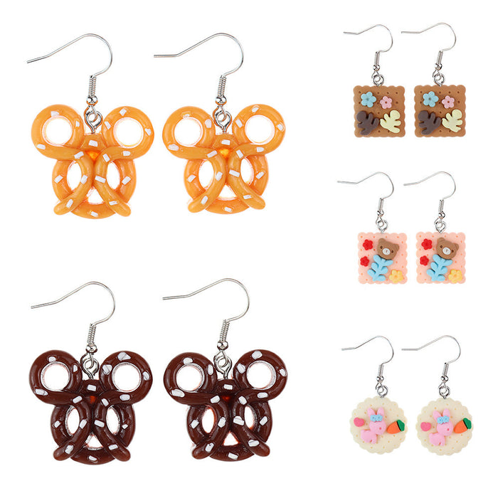 Wholesale Cartoon Simulation Biscuit Earrings JDC-ES-NiQing068