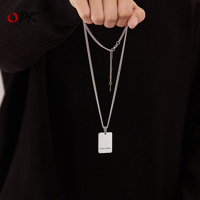 Wholesale Stainless steel necklace personalized poker pendant
