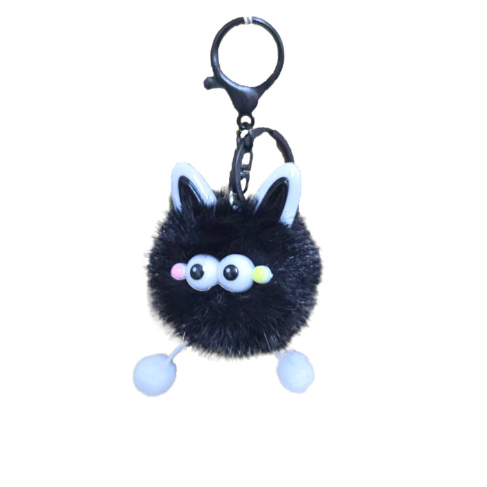 Wholesale Imitation Mink Ears Elf Plush Bag Pendant Cute Cartoon Fur Ball Couple Girlfriend Gift Keychain