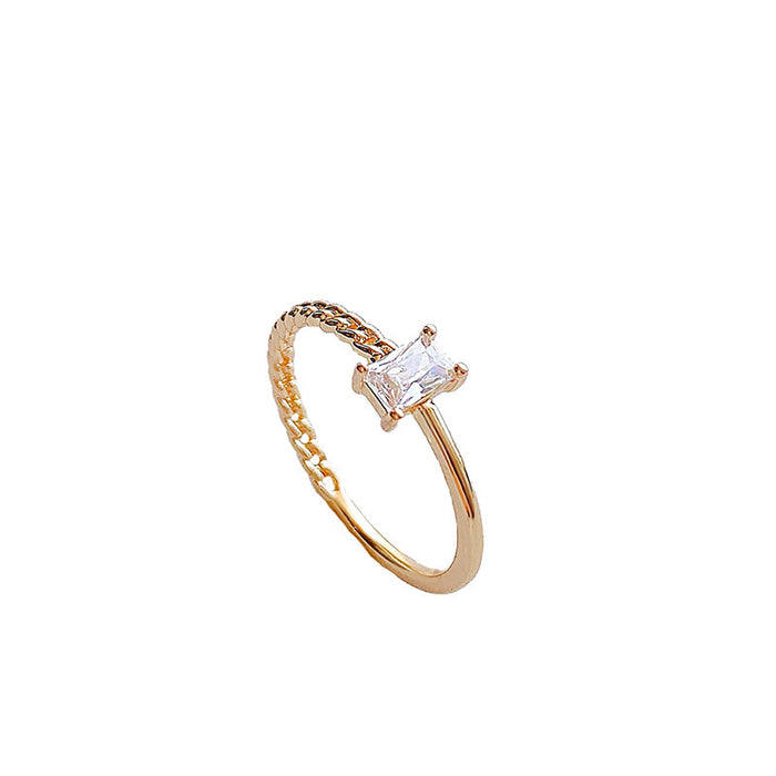 Wholesale Copper Minimalist Pearl Zircon Ring JDC-RS-HanK002