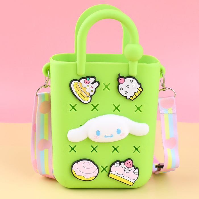 Wholesale DIY Cartoon Silicone Bag Hole Bag Beach Vacation Handbag Vegetable Basket Diagonal Cross Buckle Makeup Bag JDC-SD-HB001