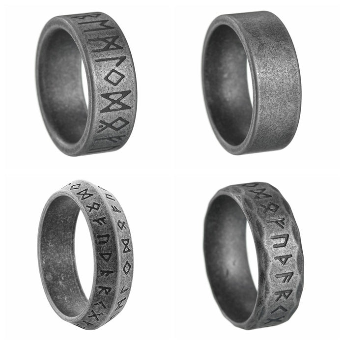 Wholesale Rune Titanium Steel Men's Ring JDC-RS-YuYuan001