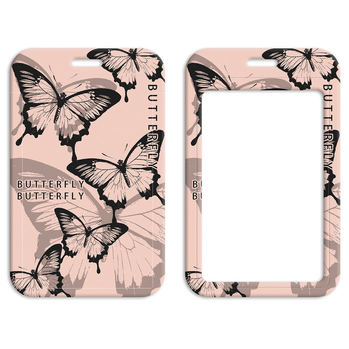 Wholesale Butterfly-shaped phone lanyard Keychain with a rigid card holder