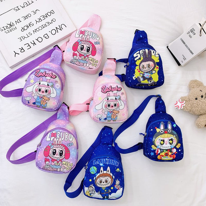 Wholesale Children' s chest bag mobile phone bag cartoon coin wallet nylon one-shoulder crossbody backpack