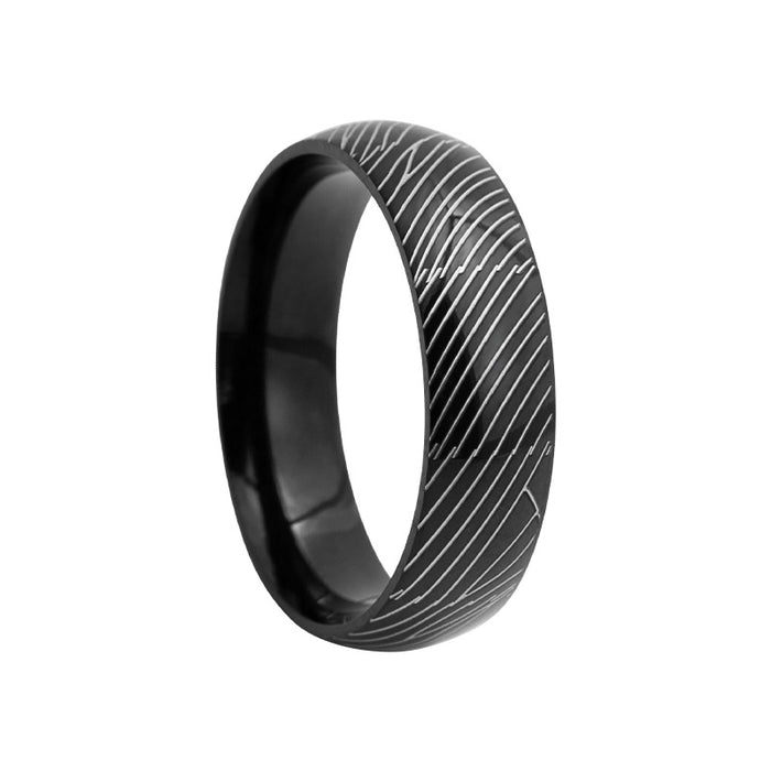 Wholesale Annual Ring Pattern Titanium Steel Ring JDC-RS-YuYuan013