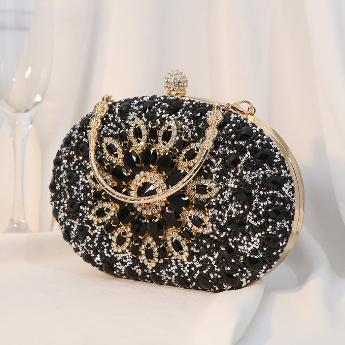 Wholesale Handbag Alloy Flower Diamond Inlaid Banquet Bag JDC-HB-MM003