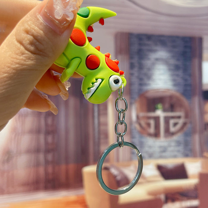 Wholesale Wholesale Creative Cute Cartoon 3D Dinosaur PVC Keychain Pendant Student Bag Mobile Pendant