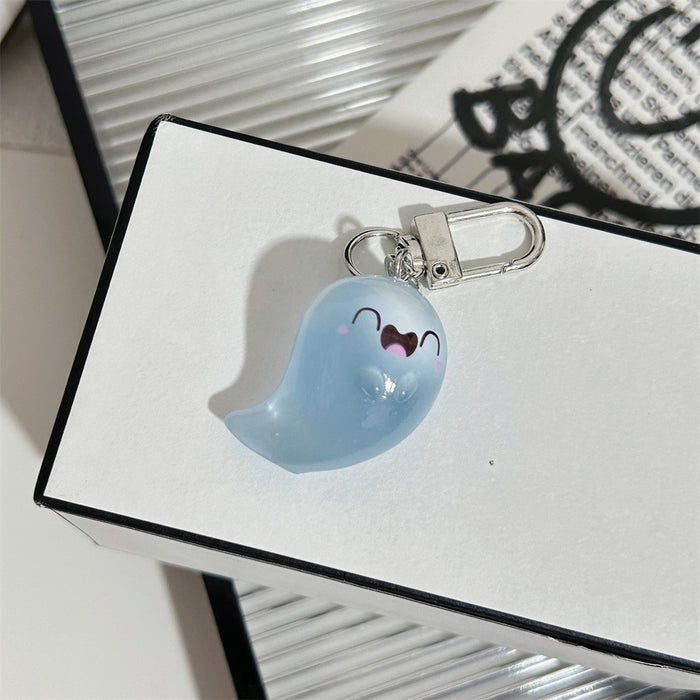 Wholesale  Glow in the Dark Resin Ghost Keychain Spooky Bag Charm MOQ≥2