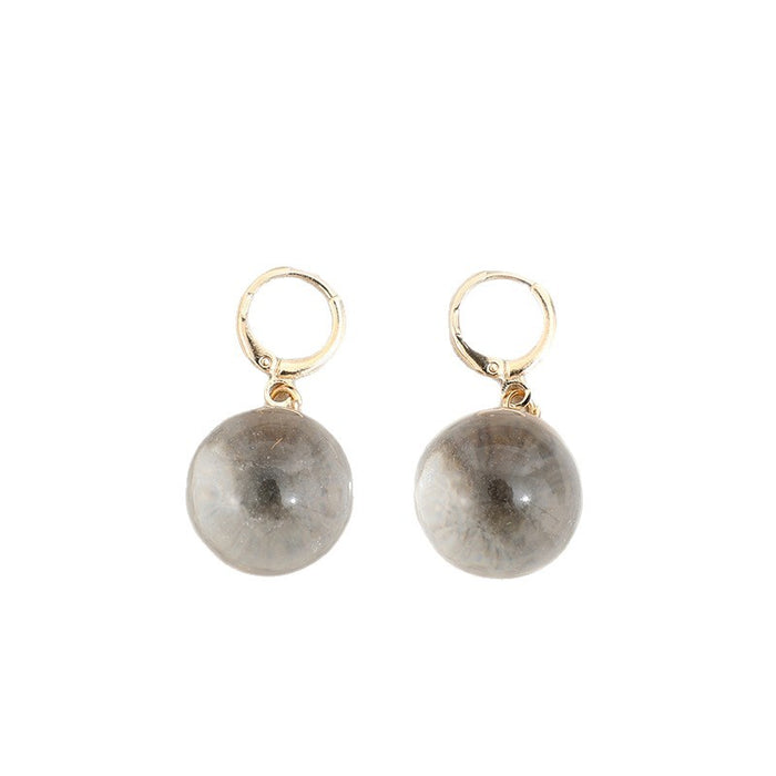 Wholesale Transparent Simple Style Spherical Glass Earrings