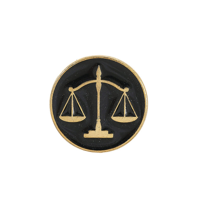 Wholesale Metal Balance Scale Brooch Stylish Justice Badge Pin Fun Decorative Hat Coat Accessory Gift