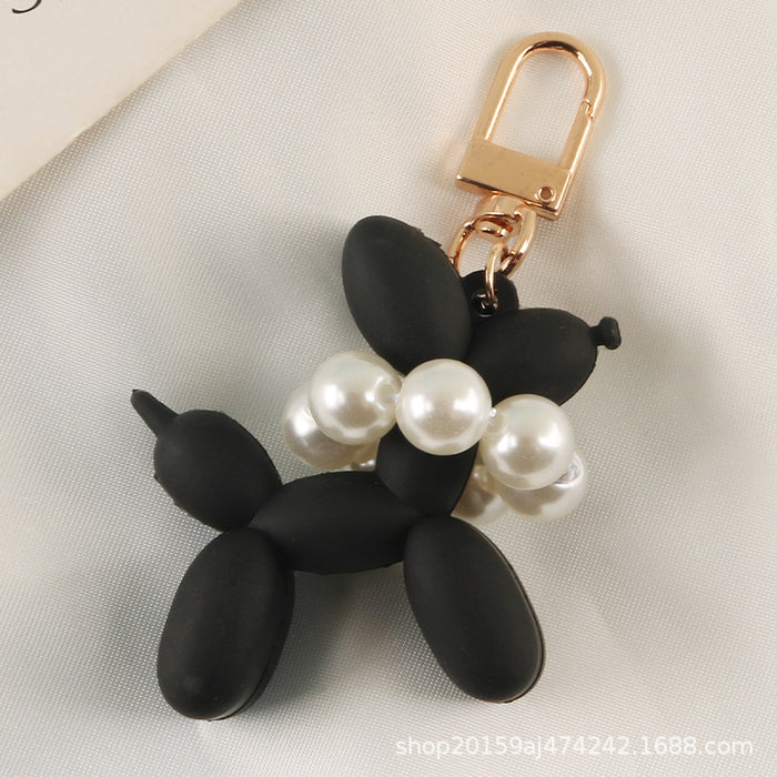 Wholesale Silicone Pearl Balloon Dog Keychain JDC-KC-YiHan008