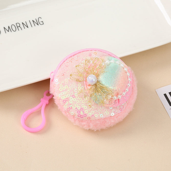 Wholesale Sequin Colorful Coin Purse Plush Keychain JDC-KC-YiK005