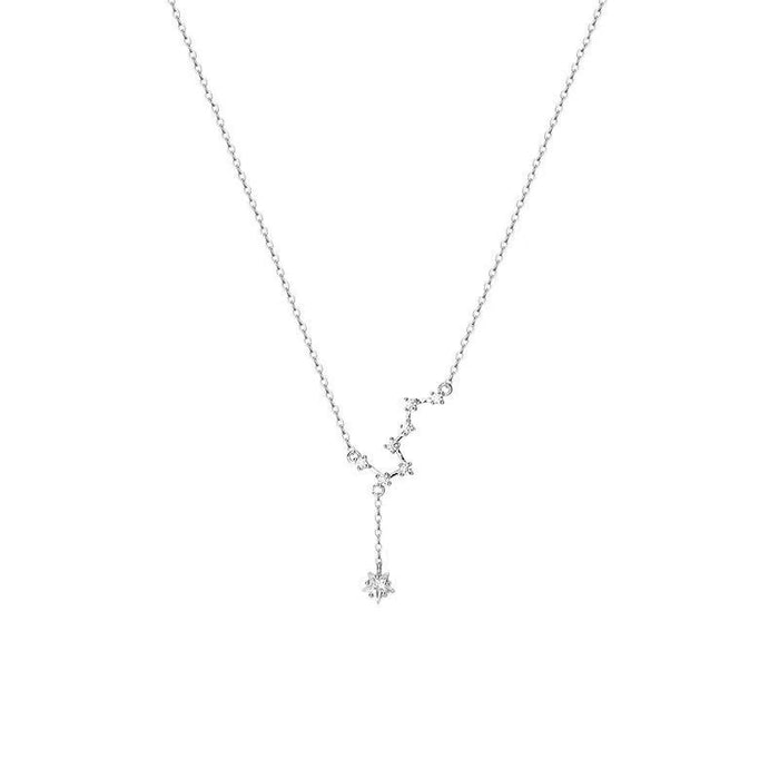 Wholesale New style of Beidou Seven Star Necklace with a light luxury and niche design, featuring simple tassel pendant and collarbone chain