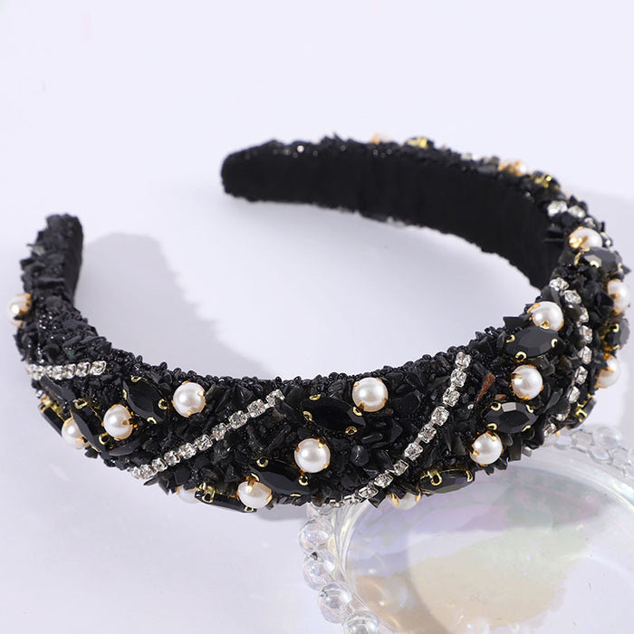 Wholesale Pearl and diamond headband personalized versatile fashion hair accessories banquet headdress