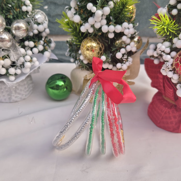 Wholesale 6-layer ribbon silicone tube Christmas bracelet