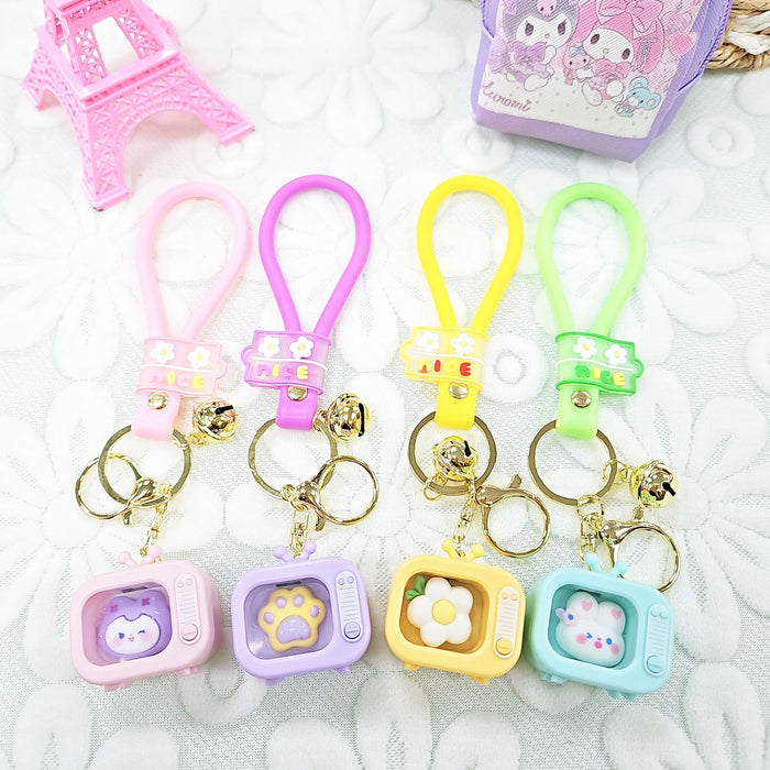 Wholesale Luminous Small TV Cartoon PVC Keychain JDC-KC-LuoYan011