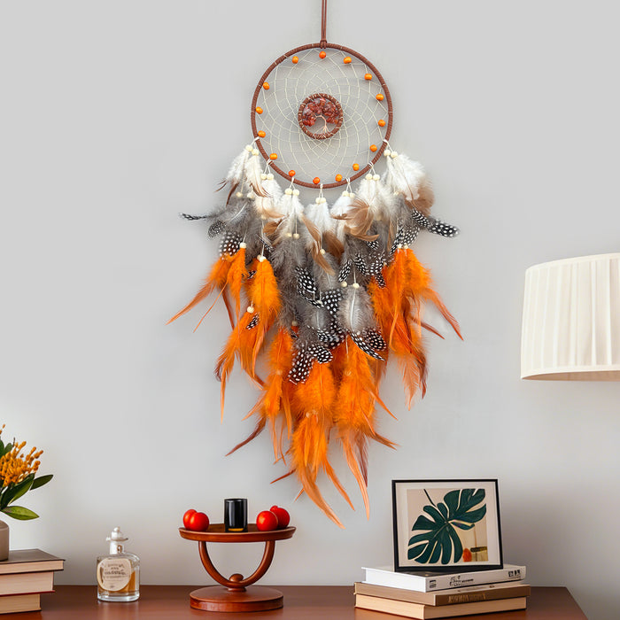 Wholesale Crystal Feather Dreamcatcher Handmade Tree of Life Room Decor MOQ≥2