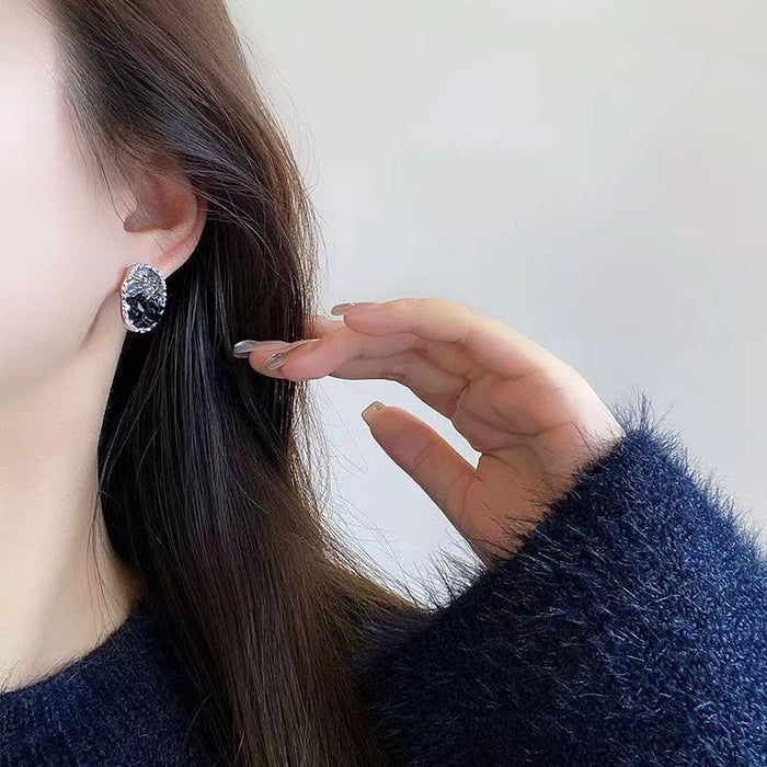 Wholesale Gray Gravel Gradient Crystal Earrings JDC-ES-YuHang012