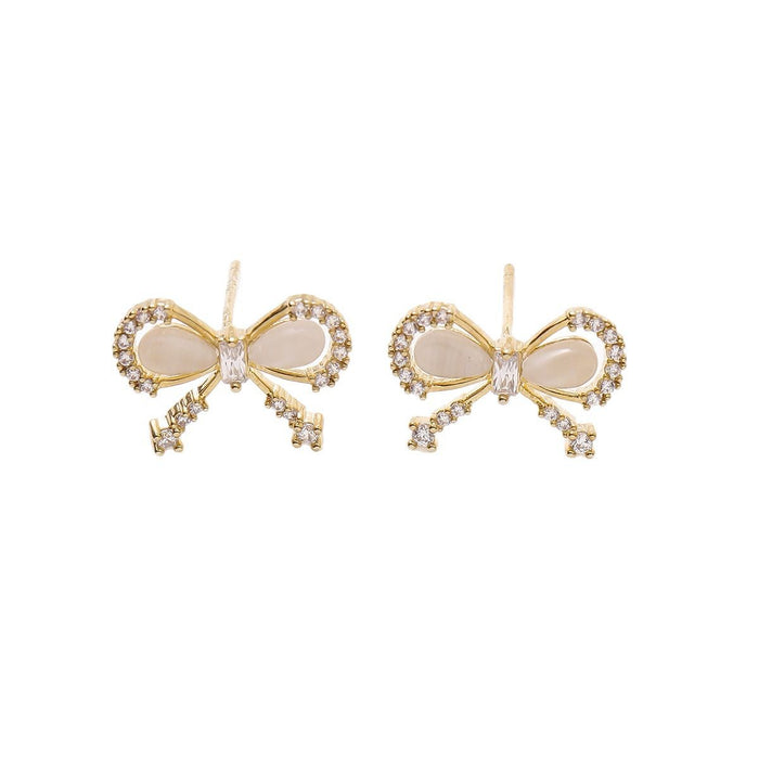 Wholesale Bow earrings, light luxury, niche, high-end earrings, new exquisite earrings, temperament earrings
