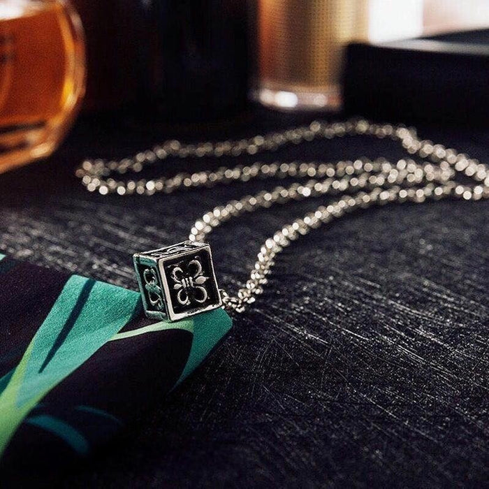 Wholesale Square vine Rubik' s Cube Cross Pendant Long Necklace