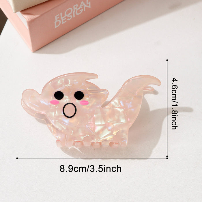 Wholesale Ghost Hair Claw Clip Iridescent Shell Pattern Cartoon Shark Clip For Women PVC Fashion Accessory Gift Resale
