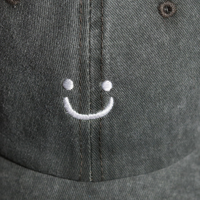 Wholesale Cotton Washed Distressed Smiley Face Baseball Cap JDC-FH-Chunq005