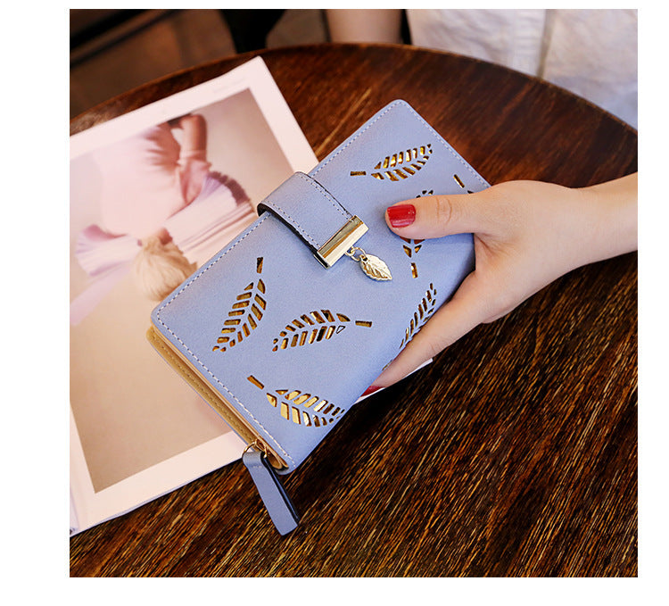 Wholesale Hollow Leaf Long Large Capacity Wallet JDC-WT-HongY007