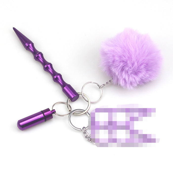 Wholesale Hair Ball Multifunctional Alloy Keychain 7-piece Set JDC-KC-TouMS064