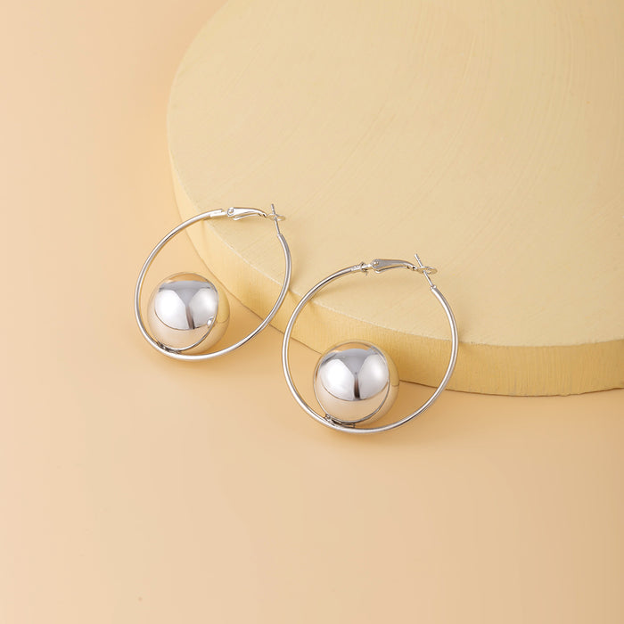 Wholesale Minimally geometric personalized round bead collarbone chain with niche design, open collar imitating pearl necklace