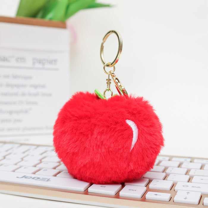 Wholesale Cute Plush Fruit Keychain Bag Charm Pink Watermelon MOQ≥3
