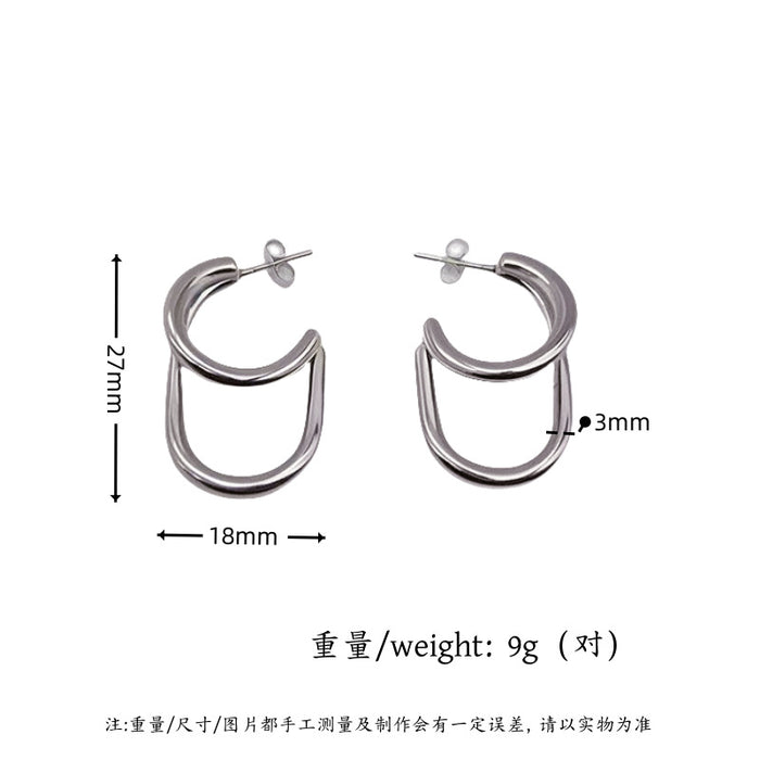 Wholesale Exaggerated large earrings with a light luxury and high-end feel that do not fade. Titanium steel earrings as earrings