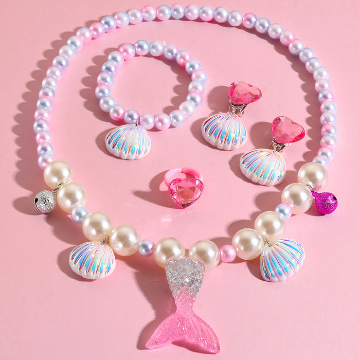 Wholesale Mermaid Diy Pearl Non-allergic Beaded Necklace Set JDC-NE-Zhuoa001