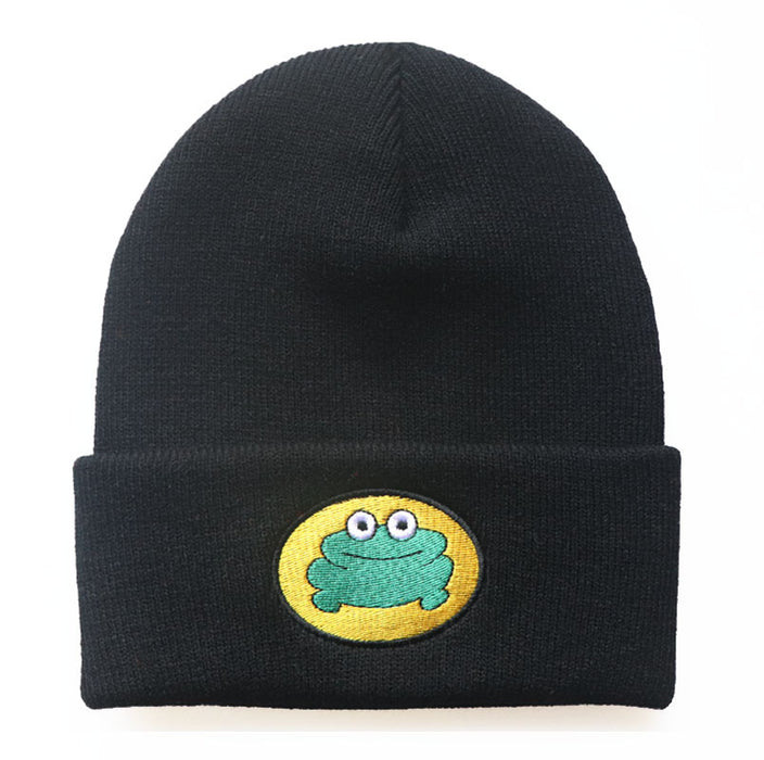 Wholesale Acrylic Cartoon Frog Embroidery Knitted Beanie Hat JDC-FH-LvH011