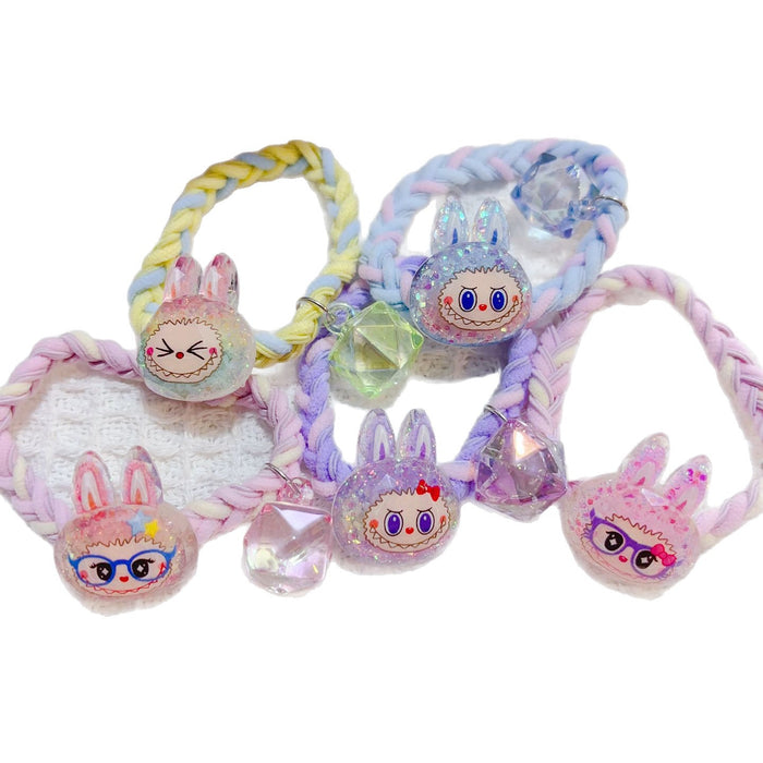 Wholesale Hair Rope Cute Rabbit Cartoon Braided Head Rope Ball Hair Rubber Band
