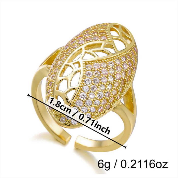 Wholesale Geometric Stackable Ring with Zircon Copper Plated Fashion Jewelry Accessory