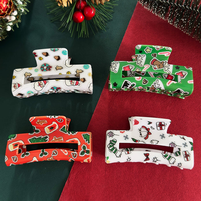 Wholesale Christmas Pickled Gingerbread Man Elk Hair Clip Christmas Elements Hair Grab Hair Ornament Shark Clip