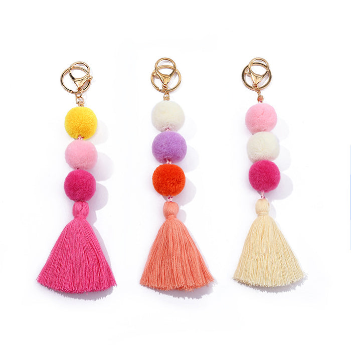 Wholesale Fur Ball Tassel Keychain JDC-KC-ZhenZhen005