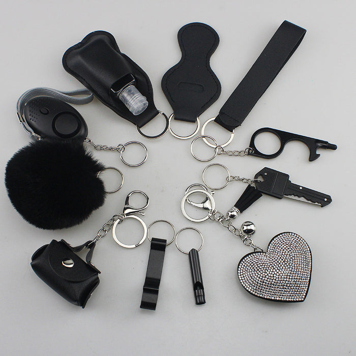 Wholesale Hair Ball Diamond Love Multifunctional DIY 11-piece Keychain JDC-KC-TouMS049