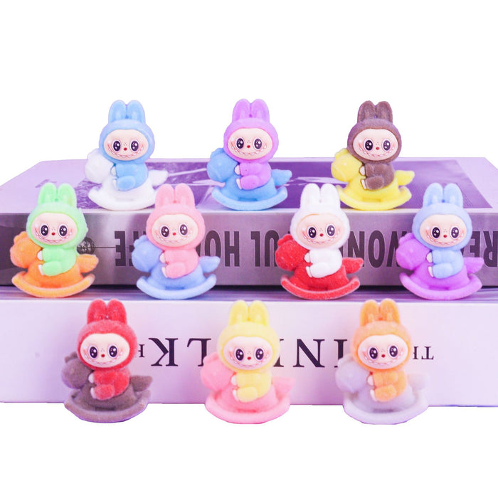Wholesale Flocking Cloth Rocking Horse Cartoon Cute Resin Ornaments  Jewelry Car Accessories
