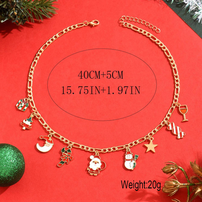 Wholesale Oil-Dripping  Snowman Pendant Necklace