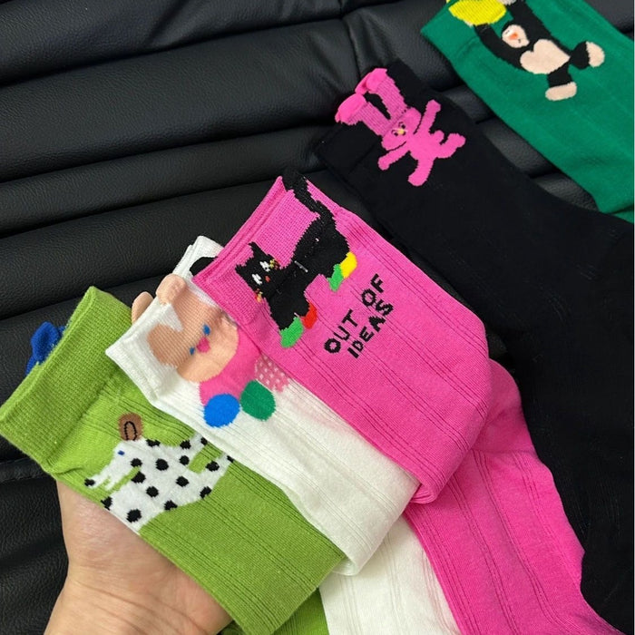 Wholesale Distinctive Socks Women's Summer Cartoon Thin Trendy Design Small Style Mid-tube Socks