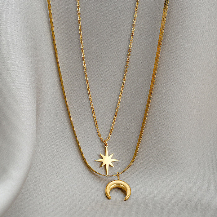 Wholesale  Titanium steel Necklace Women' s Clavicle Chain Trendy Internet Celebrity Ins Explosions