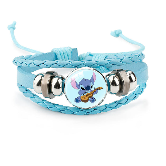 Wholesale Cute Cartoon Multi-Layer Braided Leather Beaded Bracelet