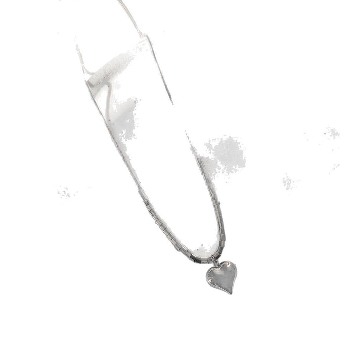 Wholesale Love block necklace, high-end design, niche hoodie chain, titanium steel accessory