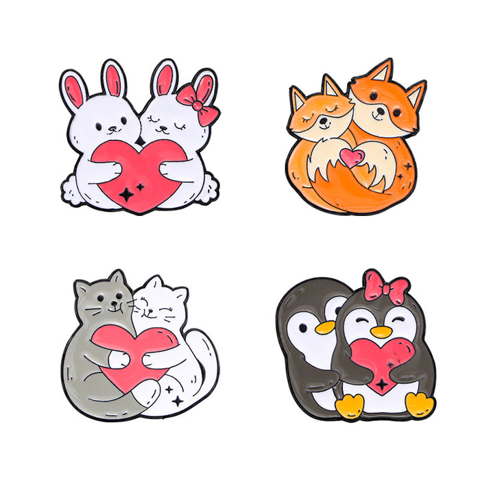 Wholesale Original couple animal  cartoon cute brooch