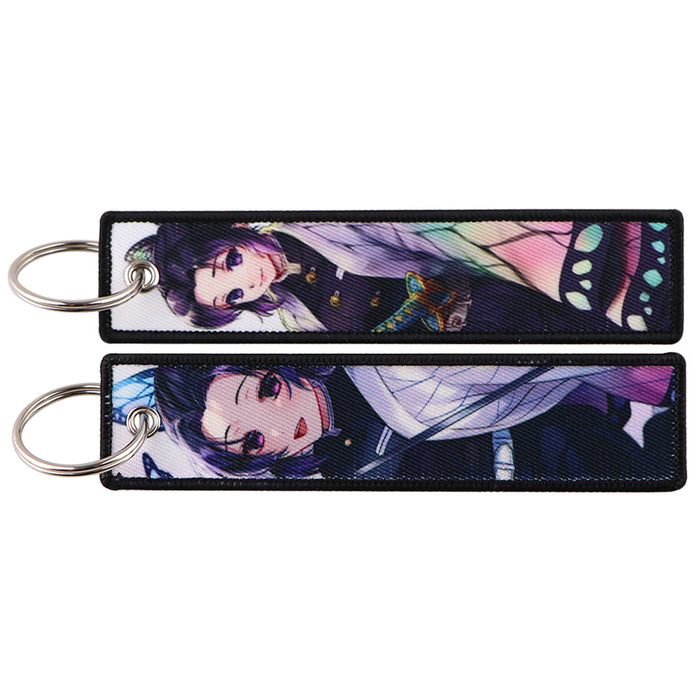 Wholesale Cartoon woven keychain lanyard  access control  ornaments fabric keychain