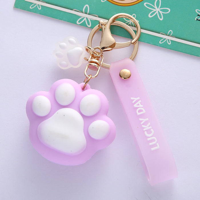 Wholesale   cartoon cat claw keychain  girl heart key chain car pendant bag decoration