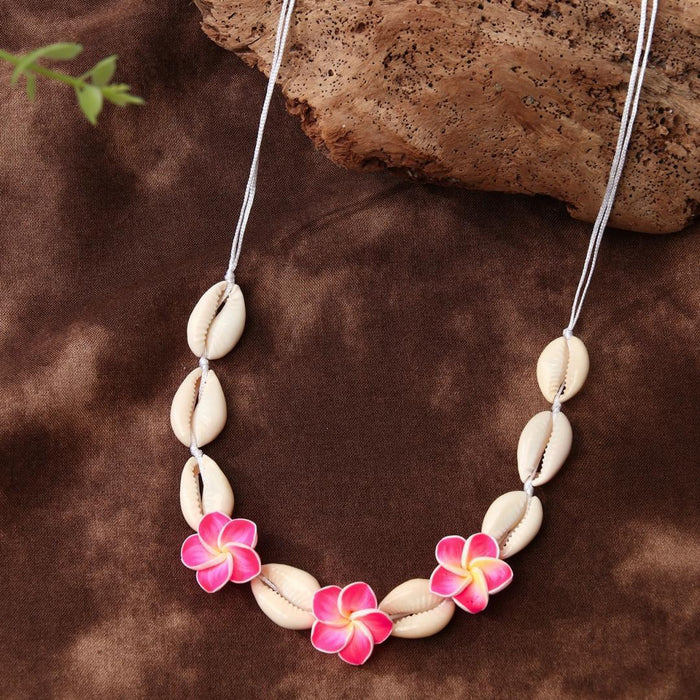 Wholesale Handmade Soft Clay Egg Flower Shell Jewelry Set Pink Beach Style Fashion Accessory