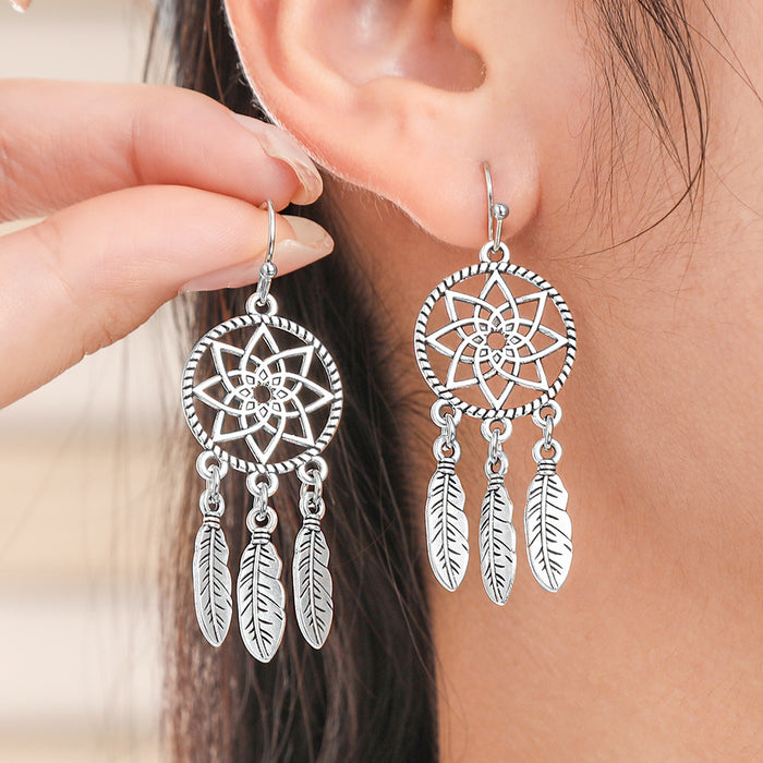 Wholesale Bohemian Tassel Earrings Alloy Geometric Electroplated Party Jewelry Accessory MOQ≥2