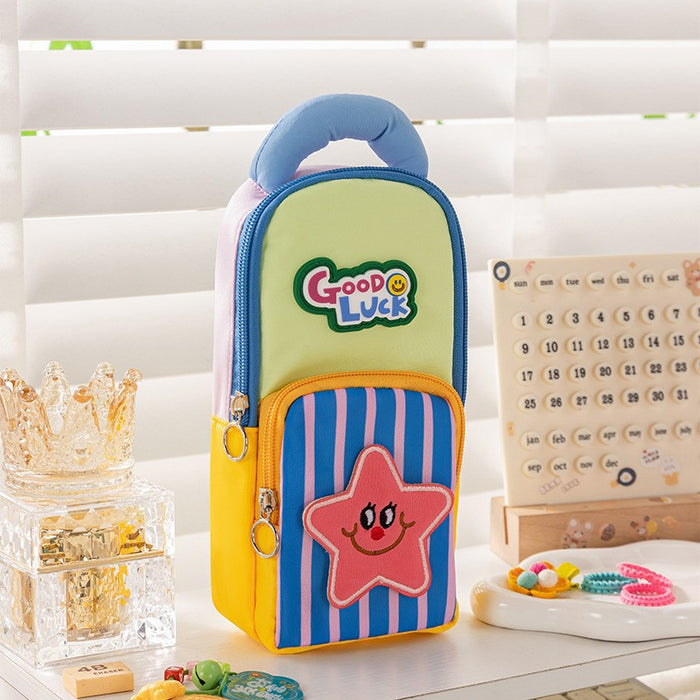 Wholesale Fabric Pencil Case Trendy Pink Plaid Face For School Girls